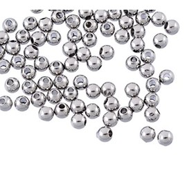 Premium Stainless Steel Beads, Silver, 3 mm Spacer Beads with Hole, DIY Jewellery Craft Chain Bracelet Craft Beads for Jewellery Making, DIY Beads for Threading (Pack of 50)