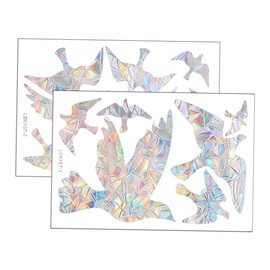 GRIRIW Unique Bird Shape Window Sticker Reflective Sunlight Bird Safety Warning Decal