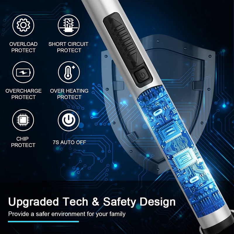 SUPRUS Electric Candle Lighter USB Type C Rechargeable Lighter Steel