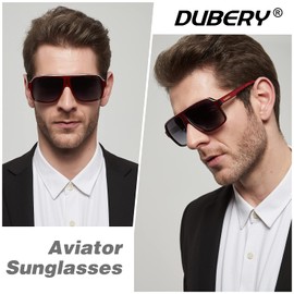 DUBERY Mens Oversized Aviator Sunglasses Classic Large Polarized Lens Shades D103