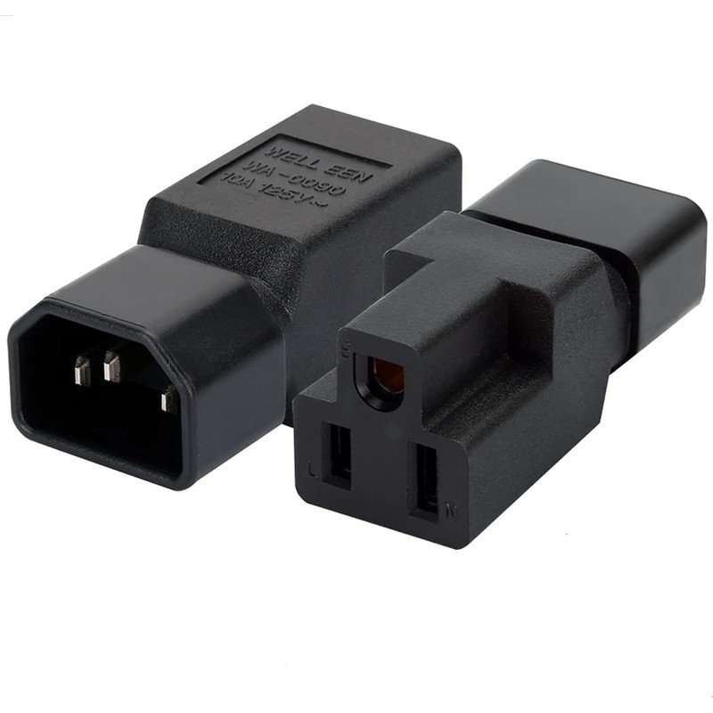 Toptekits Adapter Nema 5-15r to C14, IEC C14 Male to