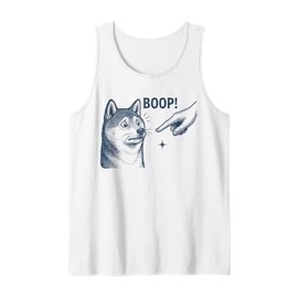 Shiba Inu Boop Nose Touch Funny Retro Meme Tank Top