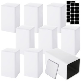 WOPPLXY 9 Pack Square White Metal Tins, Square Tin Can, Small Tea Tin Canisters, Loose Leaf Tea Storage Containers with Airtight Lids,Tea Containers for Loose Tea, Herbs, Coffee, Cube Sugar