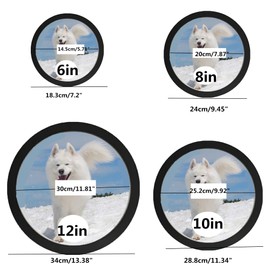 kfeity Round Photo Frame Stylish Circle Wooden Wall Hanging Picture Frames for Home Office Wall Decor(Black, 6 inch)
