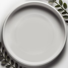 Willowy Heavy Duty Ceramic Plant Saucers for Indoors with Silicone Feet for Added Surface Protection - Scratch-Resistant Matte White, 10.75" at The Base or Less, Plant Water Catcher Tray