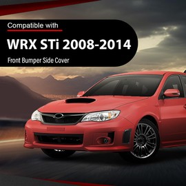 Front Bumper Side Air Vents Corner Cover Carbon Fiber Plastic Compatible with Subaru WRX STi 2008-2014