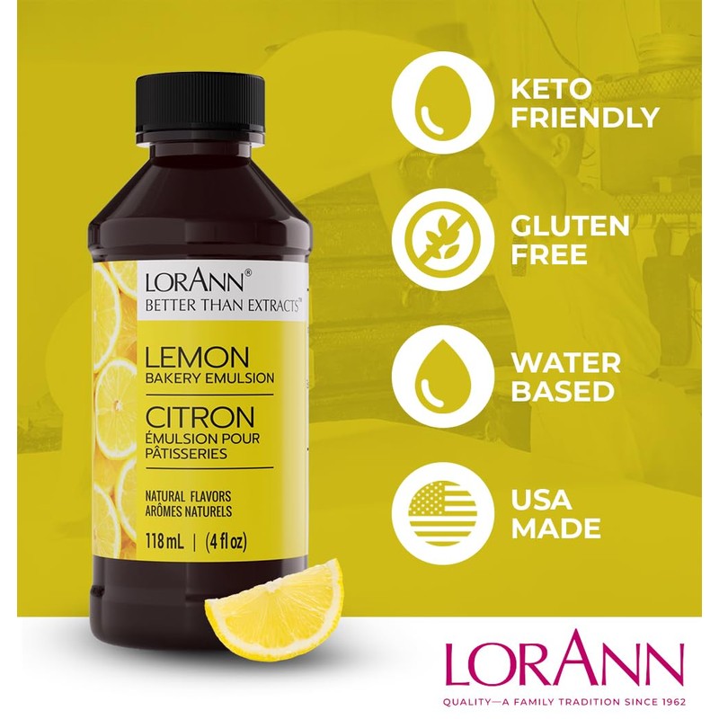 Lorann Oils Bakery Emulsions Natural and Artificial Flavor 4oz-Lemon, Other,