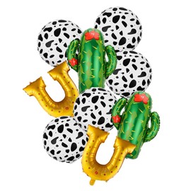 Western-Balloons - Set di 9 palloncini decorativi per feste a tema cowboy, con cavallo, ferro di cavallo, stivale, cactus, per compleanno, Rodeo, eventi di addio al nubilato