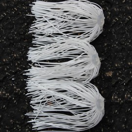 Silicone- Ruber Hole in One Skirt/Pink Fishing replacment Skirt (White)