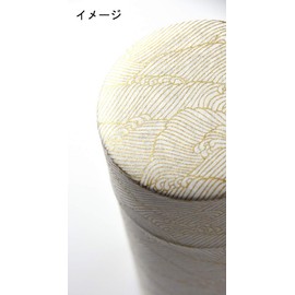 Pokkan a Japanese Tea Tin Canister, Air Tight, Double Lid, 100g Tea Capacity (Wave - Japanese Traditional Wave Pattern, S - 100g)
