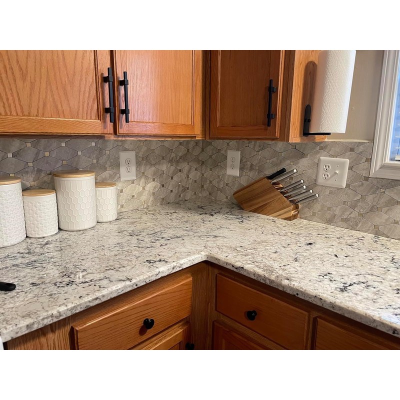 STICKGOO 10 Sheets Peel and Stick Backsplash, Beige Marble Look