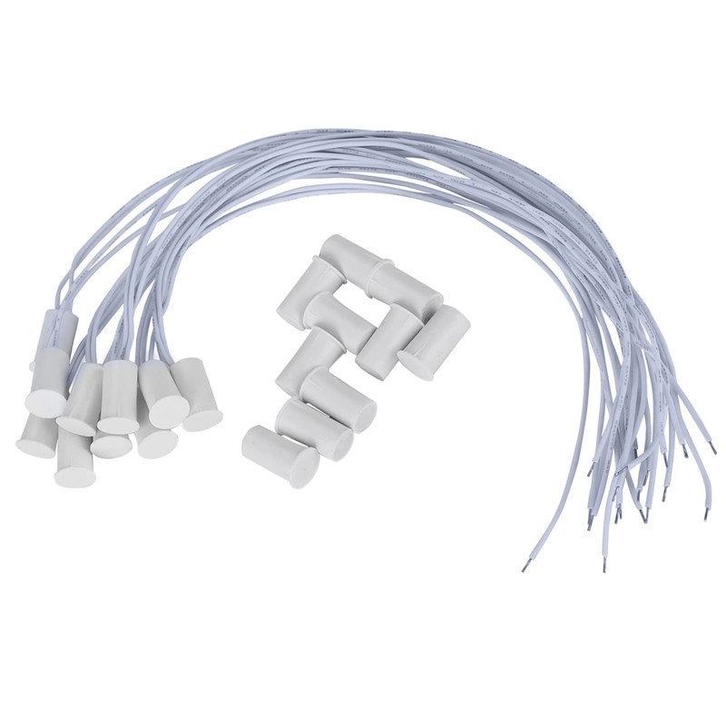 10pcs Wired Door Window Sensor Magnetic Switch, for Home Alarm