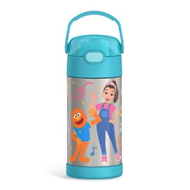 THERMOS FUNTAINER Water Bottle with Straw, 12oz Vacuum Insulated Water Bottle for Kids Stainless Steel with Lid Woman Rachel