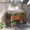 Outsunny Raised Garden Bed with Galvanized Steel Frame, Storage Shelf