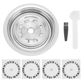 Coffee Capsule Adapter, Stainless Steel Reusable Coffee Capsules Metal Refillable Espresso Coffee Filter Pods Compatible for Nespresso Machines Brewers (80ml)