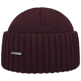 Stetson Beanie Merino Wool Bordeaux One Size, red