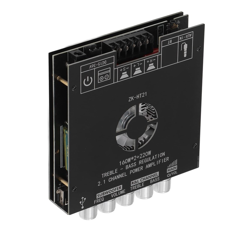 Haofy Amplificador de Potencia ZK HT21, 2.1 Canales, 160W, Conectividad