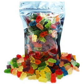 Gummi Bears Candy, Fruit Flavors Gummies, Allergy Friendly, Non-GMO, No Artificial Sweeteners Gummy (12 Assorted Gummies, 1 Pound Bag)