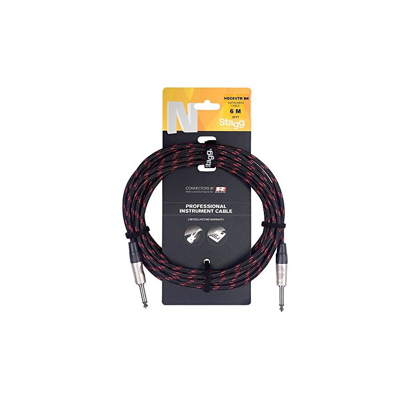 Stagg 25019370 Vintage Tweed Instrument Cable (6 m, 2 x