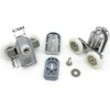 Shower Door Fixing Pulleys in Chrome - Top & Bottom