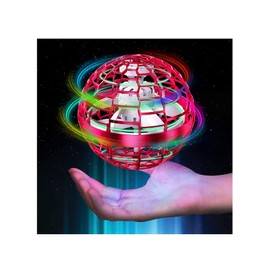 AIONSIC Juguete Volador,Pelota Volador,Flying Ball Toys con Luces LED giratorias,Orbe voladora mágico Giratorio de 360°,Girar Vuelo Juguete para niños Juguete de Interior al Aire Libre (Rosa)