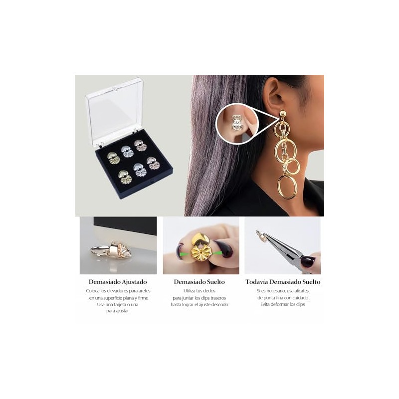 Levantadores de Aretes Ajustables 12 Piezas