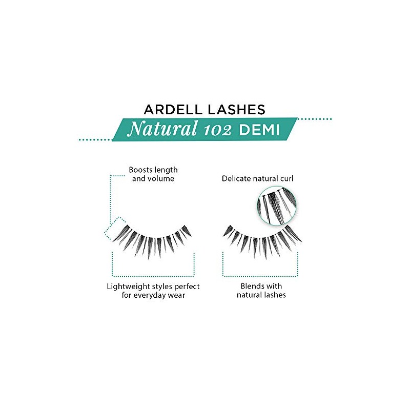 Ardell Natural Lashes Pestañas Postizas 102 Black Demi (Paquete de