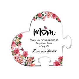Thank You Gift for Mom Mothers Day Gifts for Mom Acrylic Heart for Mother Birthday Christmas Gift for Mama Retirement Gifts for Mommy I Love You