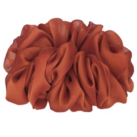 38 Colors Available, Big Scrunchies for Hair, Soft Cheer Chiffon large Ponytail Holder, Cute Birthday Gift for Women Girl Teen, Holiday Accessory (Pumpkin)