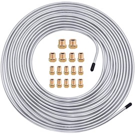 Brake Line Tubing Kit 25 Ft. 3/16" OD Flexible Zinc Coated Alloy Brake Line Tubing Coil Fitting Kit 16 Fittings SAE Thread