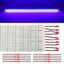ICIH Under Cabinet LED Lighting 10Pack Rigid DC 12V LED Light Strip Light Super Bright Led Bar - Blue SMD5630 9W 84LED Double Row 0.5m/20in for Kitchen,Counter,Shelf,Showcase