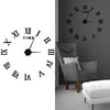 DIY Wall Clock Roman Numerals Frameless Mirror Surface Wall Clock