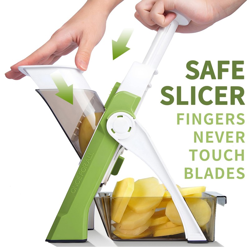 ONCE FOR ALL Safe Mandoline Slicer, Multi Vegetable Chopper, Potato