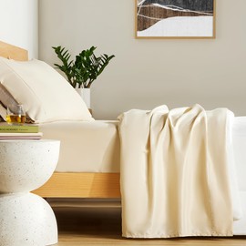 SLEEP ZONE Bedding Sheet Set for Full Size, 4 Pieces Microfiber Bed Set for Women & Men, Deep Pockets, Easy- Fit, Comfy Breathable & Soft Sheets, Machine Wash (Beige, Full)