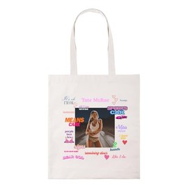 New Spirit Original Montage Tate McRae Cute Fun Trendy Iconic tote bag cotton shopper shopping bag reusable bags