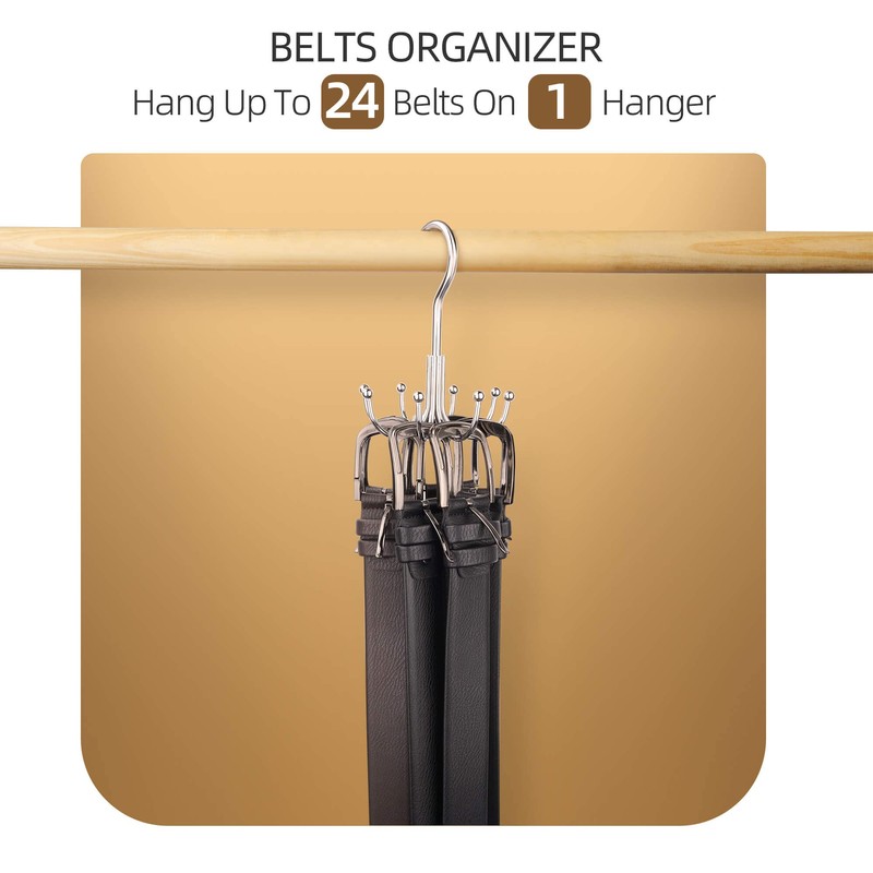 ZEDODIER Belt Hanger, Belt Rack Closet Accessories Organizer, Maximum 24