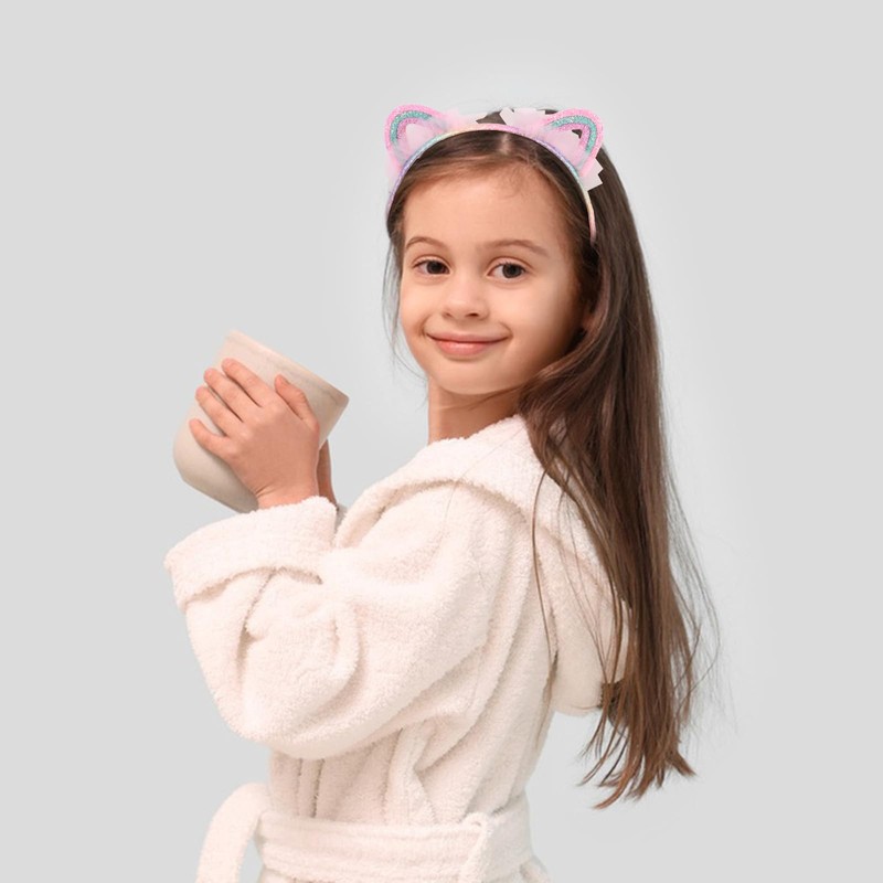 GAFATORY Glitter Headbands for Girls Cat Ears Headband Rainbow Cat