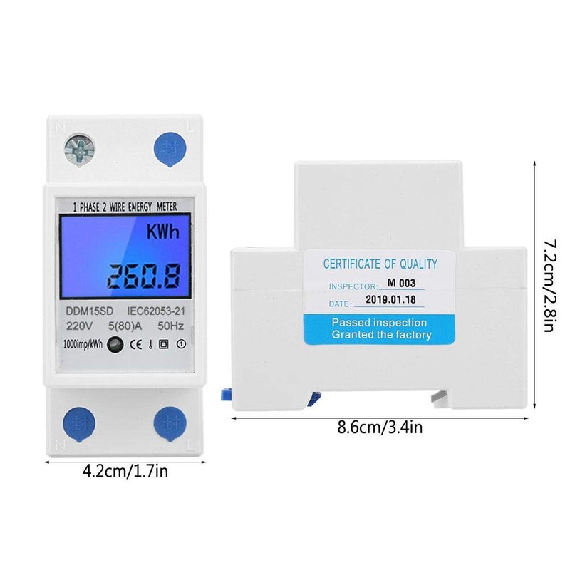 Medidor KWH de Energía Electrónica Monofásico de 220 V 5-80
