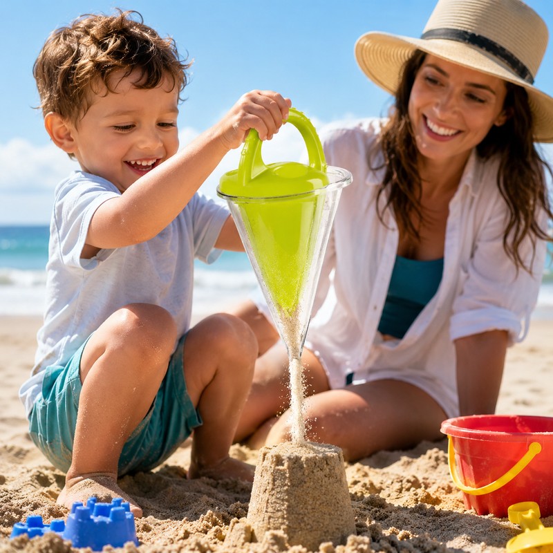 Kids Sand Waterfall Funnel Toy for Beach Play – Easy-Hold