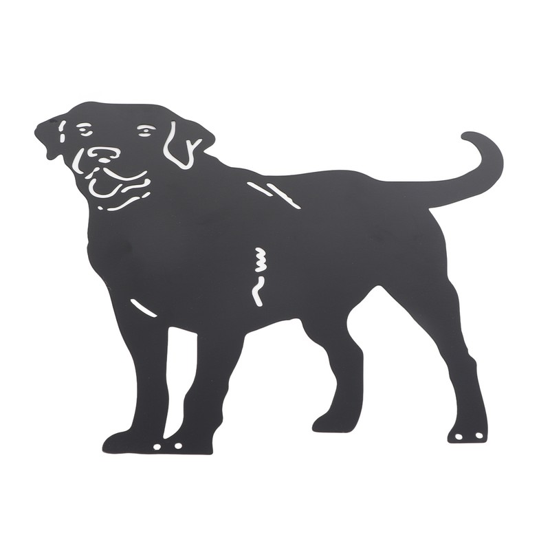 Metal Dog Statue Garden Stake Labrador Silhouette Animal Sculpture for