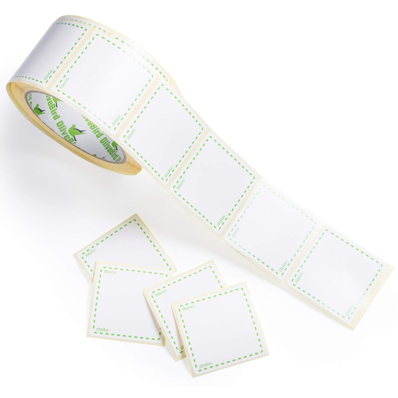 OliveBird 500 x Removable Labels On Roll, Size 50x50mm Square,