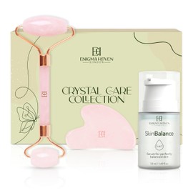 Jade Roller & Gua Sha Set Premium with Skin Balance Serum – 100% Natural Jade Tools + Hyaluronic Acid, Vitamin C, Niacinamide – Anti-Aging, Glowing Skin Gift Set for Women (Rose Quartz)