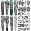 46 Sheets Lion Wolf Full Arm Temporary Tattoo for Women