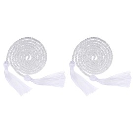 sourcing map Pack of 2 Graduation Honor Cord 67 Inches with Tassel Polyester Braided Honor Cord Graduation Ropes for Graduation Party Ceremonies White