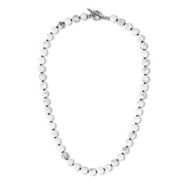 GAVU Toggle Clasp Hand-knotted Howlite Necklace for Men, Simple Men's Beaded Necklace 60cm