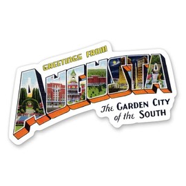 Squiddy Greetings from Augusta Georgia - Vinyl Sticker Decal for Phone, Laptop, Water Bottle (4" Wide)