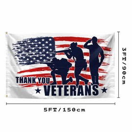 Memorial Day Flag Salute A Soldier's Honor Thank You Veterans Decor For Outdoors Garden Banner Indoor Outdoor Yard Decoration (V10)