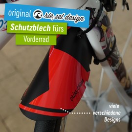 Riesel Design Criss:Cross Mudguard front Cyclecross Gravel Bike 4 Cableties + 4 Decals-Red