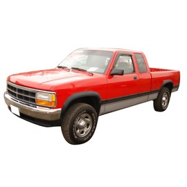 IKON MOTORSPORTS Tape On External Window Visor, Compatible with 1987-1996 Dodge Dakota, Slim Style Acrylic Smoke Tinted 2PCS Sun Rain Shade Guard Wind Vent Air Deflector