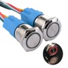 JIQI 2Pcs 19mm 0.75'' Latching Push Button Switch 12V-24V Waterproof